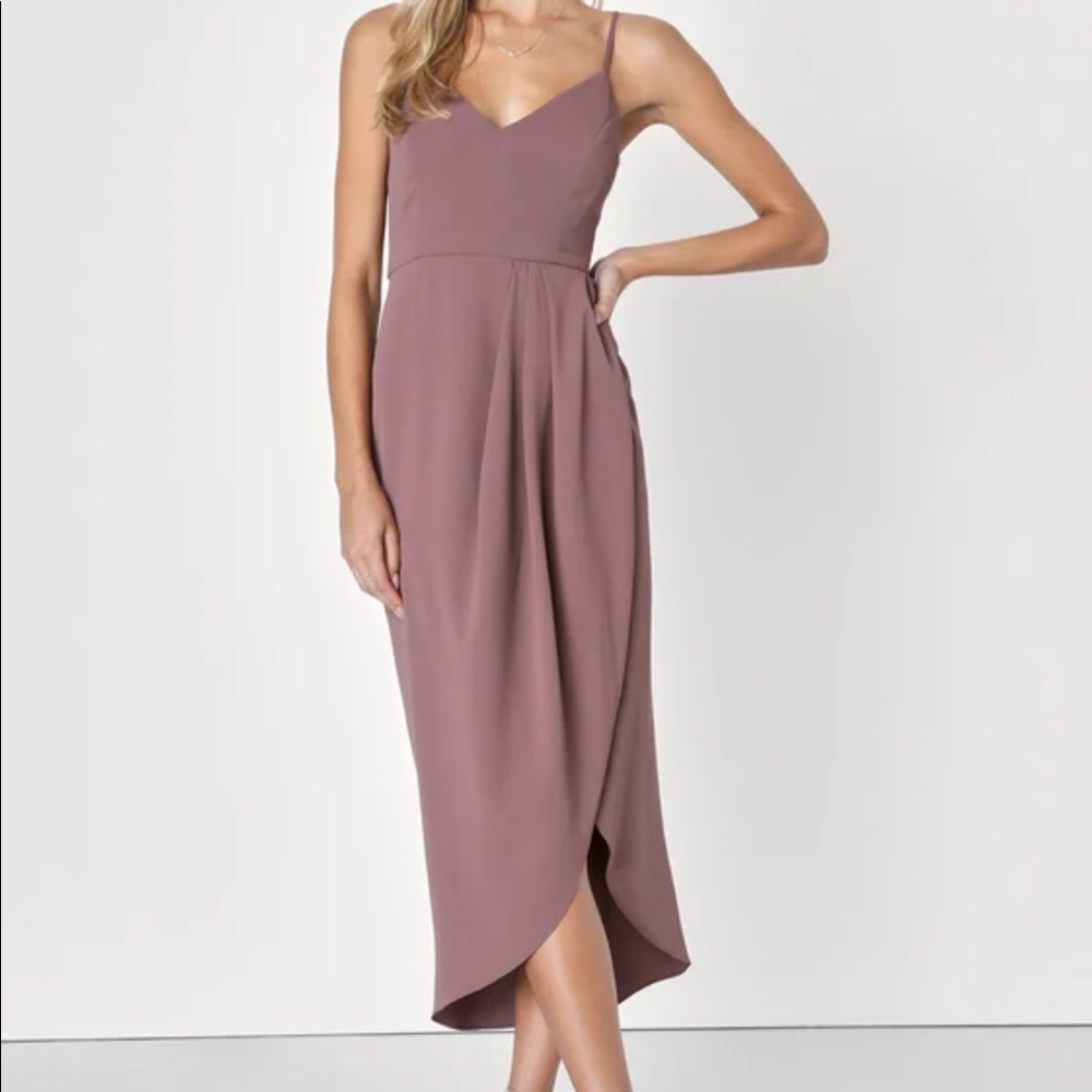 Lulus Reinette Mauve Purple Midi Dress